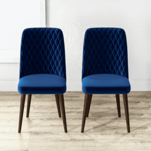 Currency Dining Chair Set of 2 Pees for Living Room - Blue