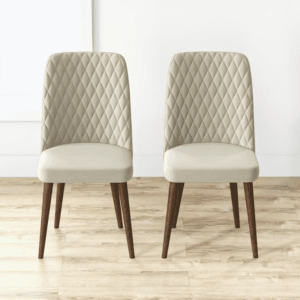 Currency Dining Chair Set of 2 Pees for Living Room - Beige