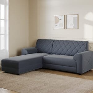 Murphy Fabric L Shape Sofa - Grey, 5 Seater Left
