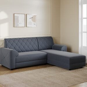 Murphy Fabric L Shape Sofa - Grey, 5 Seater Right
