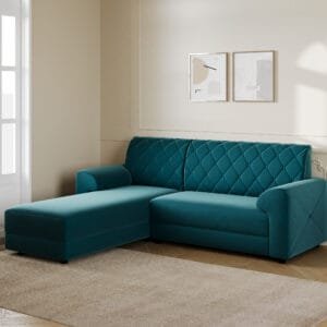 Murphy Fabric L Shape Sofa - Teal, 5 Seater Left