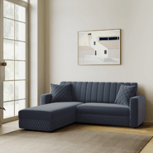 Oliver LHS Fabric 6 Seater Sofa - Grey, 5 Seater Left