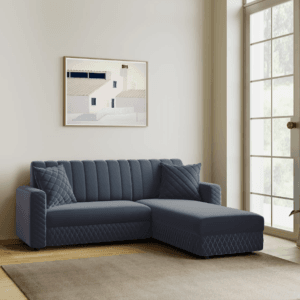 Oliver LHS Fabric 6 Seater Sofa - Grey, 5 Seater Right