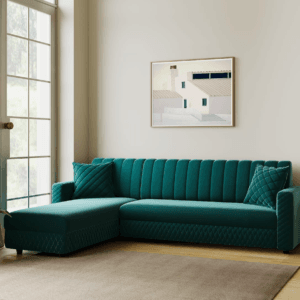 Oliver LHS Fabric 6 Seater Sofa - Teal, 6 Seater Left
