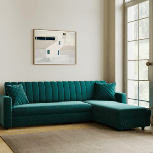 Oliver LHS Fabric 6 Seater Sofa - Teal, 6 Seater Right
