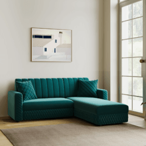 Oliver LHS Fabric 6 Seater Sofa - Teal, 5 Seater Right