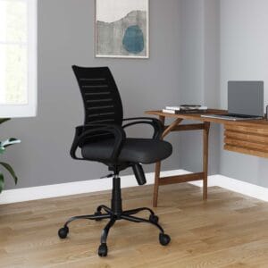 RM HOME New Office Chair with Adjustable Armrests, Headrest & Height Control – Black