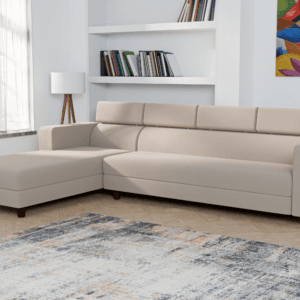 Ewans Fabric Modern Modular Sofa Set - Beige, 6 Seater Left