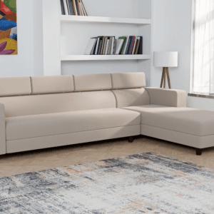Ewans Fabric Modern Modular Sofa Set - Beige, 6 Seater Right
