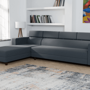 Ewans Fabric Modern Modular Sofa Set - Grey, 6 Seater Left
