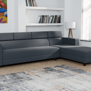 Ewans Fabric Modern Modular Sofa Set - Grey, 6 Seater Right