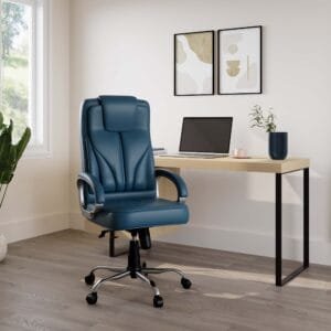 Jones Leatherette Office Arm Chair - Blue