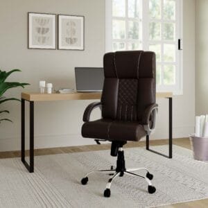 Lauren Leatherette Office Executive Chair - Brown