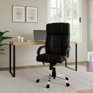 Lauren Leatherette Office Executive Chair - Black