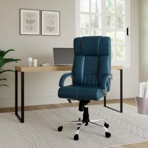 Lauren Leatherette Office Executive Chair - Blue