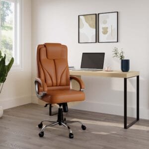 Jones Leatherette Office Arm Chair - Orange