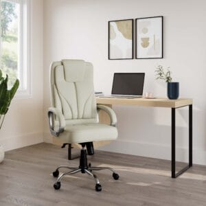 RM HOME Jones Leatherette Office Arm Chair  (Orange, DIY(Do-It-Yourself))
