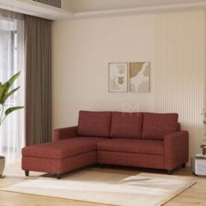 Megun RHS Molfino Fabric 6 Seater Sofa - Brown, 5 Seater Right