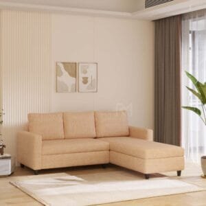 Megun RHS Molfino Fabric 6 Seater Sofa - Beige, 5 Seater Left