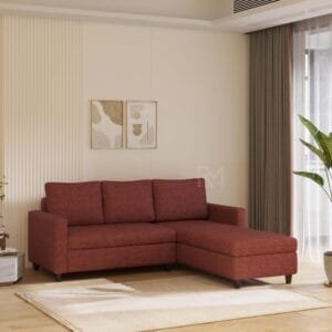 Megun RHS Molfino Fabric 6 Seater Sofa - Brown, 5 Seater Left