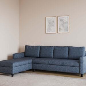 Megun RHS Molfino Fabric 6 Seater Sofa - Grey, 6 Seater Right