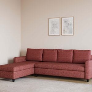 Megun RHS Molfino Fabric 6 Seater Sofa - Sky Blue, 6 Seater Right