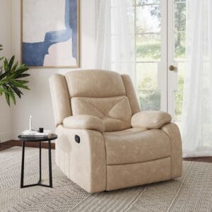 RM HOME Hitlan One Seater Manual Recliner Soede Fabric
