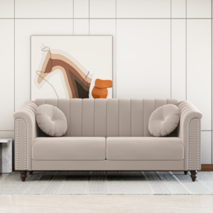 Renu Fabric Sofa - Beige, 3 Seater