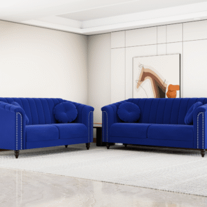Renu Fabric Sofa - Blue, 3+2 Seater