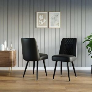 RM HOME Devine Leather Dining Chair (Set of 2)
