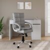 RM HOME Mary Leatherette Office Arm Chair