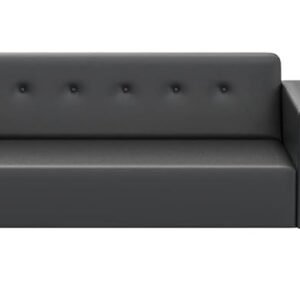 2 seater Sofa Black Leatherette - 3 Seater