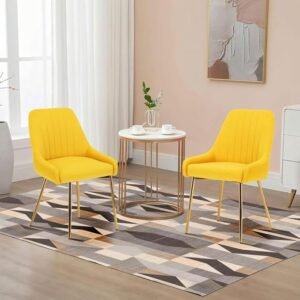 Zara Velvet Dining Chairs (Set of 2) - Yellow