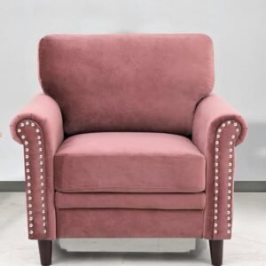 ZONY 1 Seater Sofa Fabric Velvet - peach