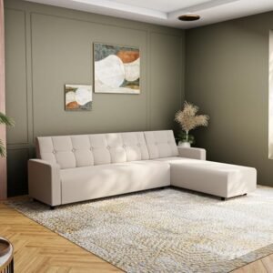 Willson L ShapeSofa set - Beige, 6 Seater Right