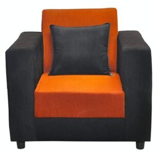 Modern 1 Seater Sofa - Black Brown