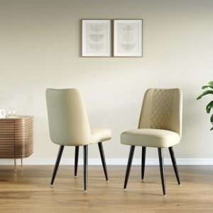 Feeno Leather Dining Chair (Set of 2) - Beige