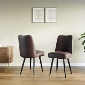 Feeno Leather Dining Chair (Set of 2) - Brown