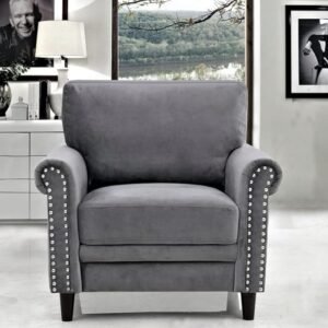 ZONY 1 Seater Sofa Fabric Velvet - Grey