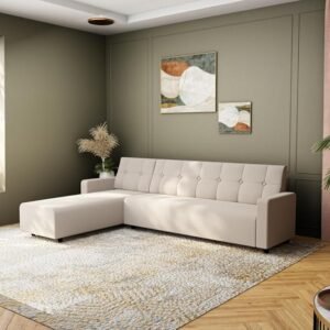 Willson L ShapeSofa set - Beige, 6 Seater Left