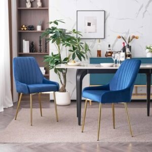 Zara Velvet Dining Chairs (Set of 2) - Blue