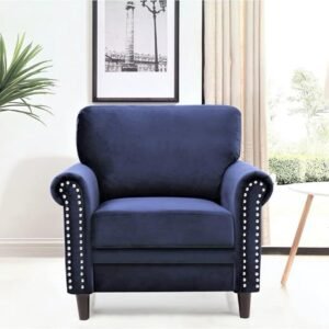 ZONY 1 Seater Sofa Fabric Velvet - Blue