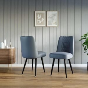 Devine Leather Dining Chair (Set of 2) - Gray