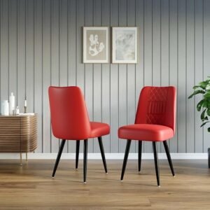 Devine Leather Dining Chair (Set of 2) - Red