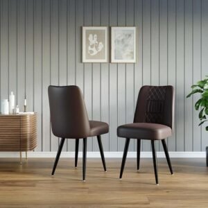 Devine Leather Dining Chair (Set of 2) - Brown