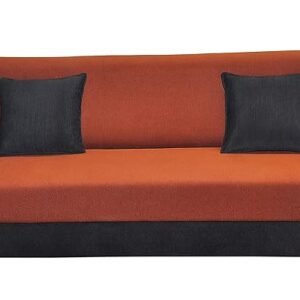 Modern 3 Seater Sofa Fabric - Black Brown