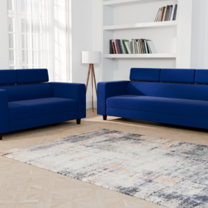 Ewans Fabric Modern Modular Sofa Set - Blue, 3+2 Seater