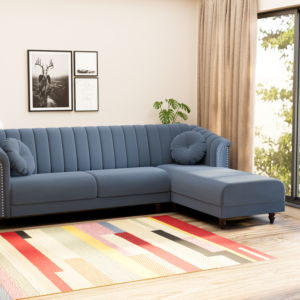 Renu Fabric Sofa - Gray, 5 Seater Right