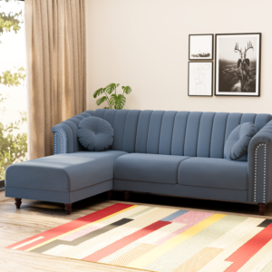 Renu Fabric Sofa - Gray, 5 Seater Left