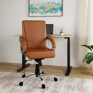 Charlie Leatherette Office Arm Chair - Orange